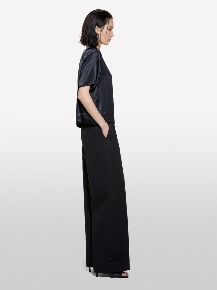 Schwarze Satinbluse - blusen für damen - Schwarz | Sisley image number 2